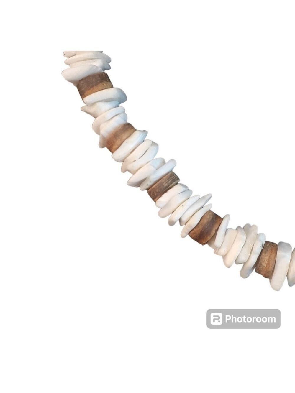 Brown & White Pucca Shell Necklace - Picture 4 of 9